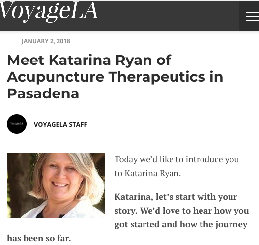 Katarina Ryan, L.Ac | Featured Article in VoyageLA